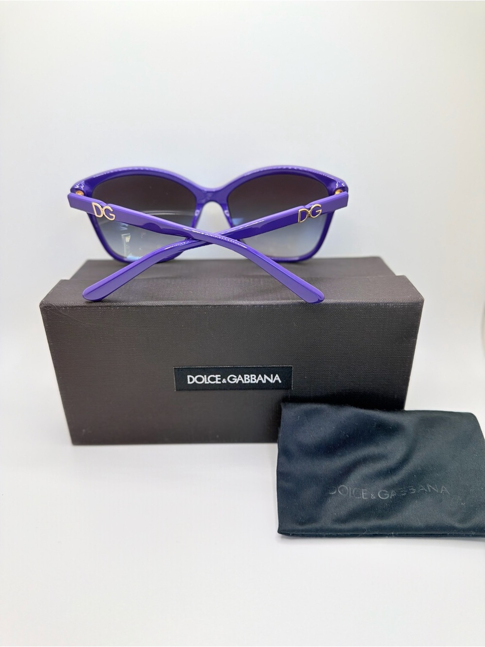 Dolce & Gabbana Violet Cat-Eye Sunglasses with Gold DG Accents